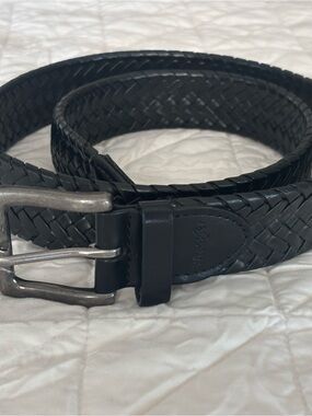 Wrangler Black Braided Leather Men’s Belt with Metal Buckle